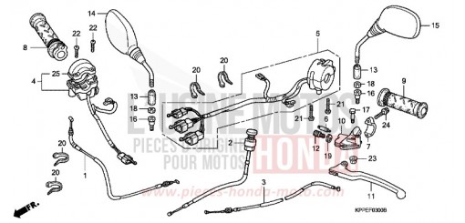 HEBELGRIFF/SCHALTER/KABEL (CBR125R/RS/RW5/RW6/RW8) CBR125RW5 de 2005